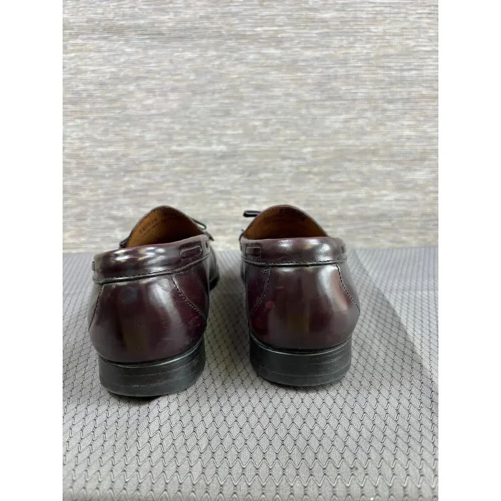 Tassel Loafers Shoes Mens Size 10.5D Brown Leather Slip On Dress Lined